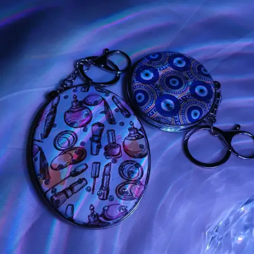 Portable Pocket Mirror Keychain