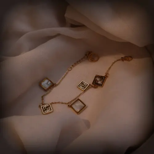 Geometric Mother-of-Pearl Charm Bracelet