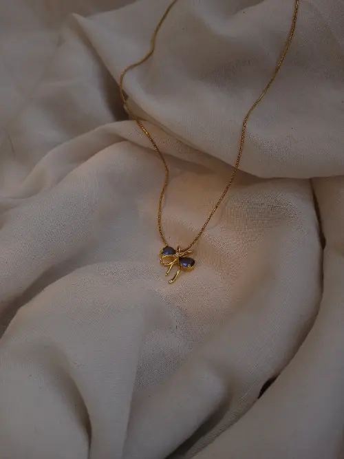 Blue Bow Pendant