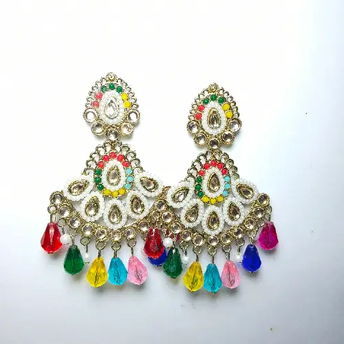Rangoli Kundan Chandbali